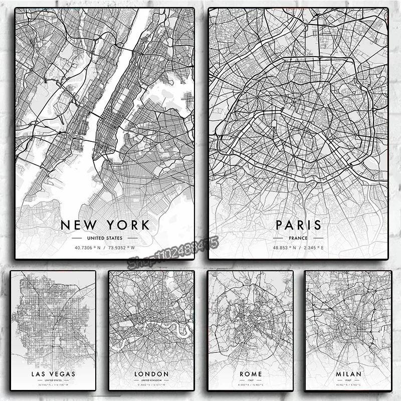 Arte em Mapa da Cidade de Pari - Photography New York avaliação e preço