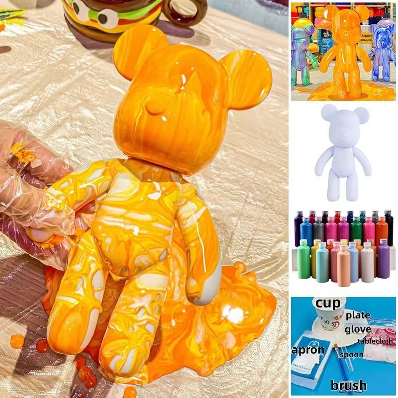 23cm diy pintura fluido urso f - Photography Desk avaliação e preço